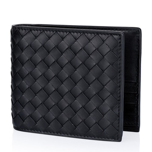 Bottega Veneta/葆蝶家 男士短款牛皮兩折錢(qián)包113993