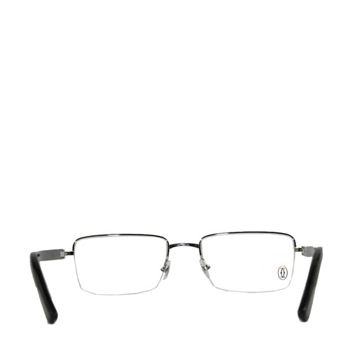 CARTIER/卡地亞經(jīng)典半框拉絲款鍍鉑金商務(wù)簡(jiǎn)約男款眼鏡