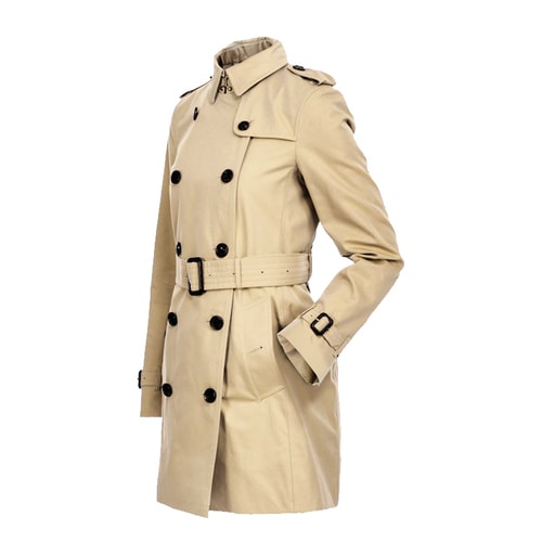 BURBERRY/博柏利 2016年秋冬款純棉 雙排扣 翻領(lǐng)長袖 中長款Trench 風衣 女士外套#3900461
