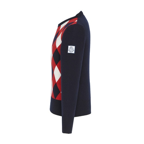 Moncler/蒙克萊 圓領(lǐng)菱格羊毛衫 A2 391 9030700 97952 男針織衫