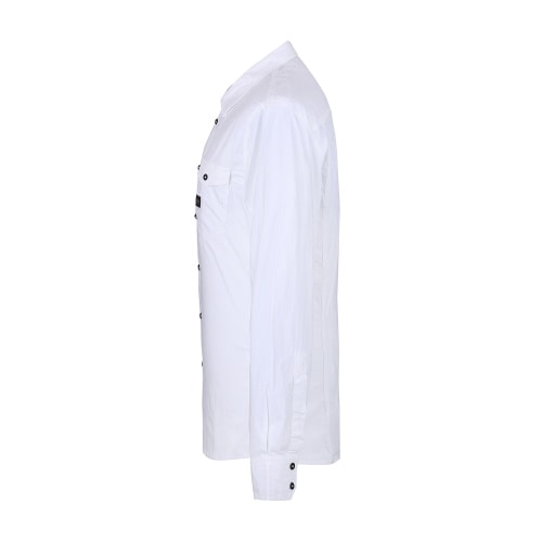 BIKKEMBERGS/畢蓋帕克 尖領棉質(zhì)純色休閑長袖襯衫 C1BK609 男士襯衫