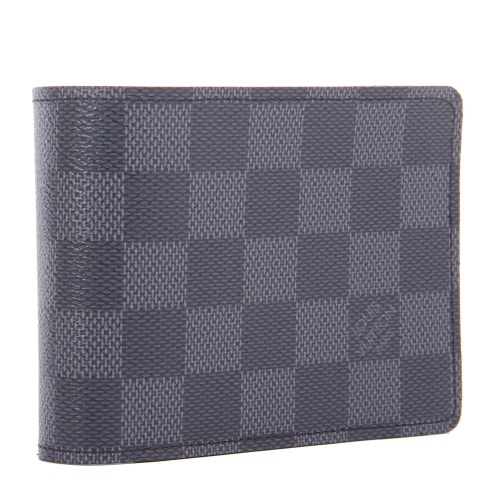 Louis Vuitton/路易威登 MULTIPLE灰棋格 男士 牛皮 短款 兩折 錢(qián)包 錢(qián)夾 N62663