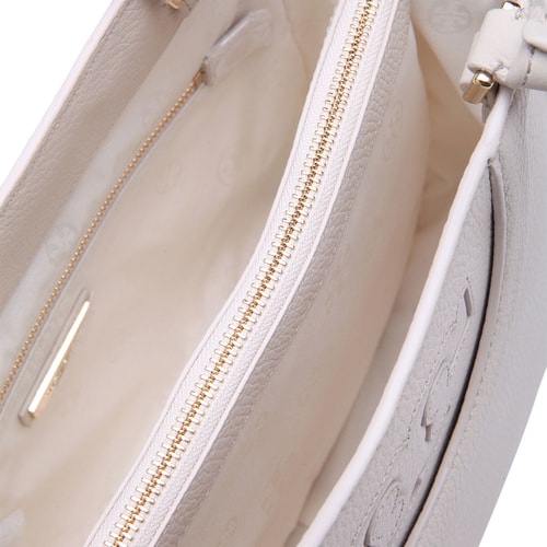 Tory Burch/湯麗柏琦奶白色車縫線logo女士手提單包&肩兩用包,52159796 15261 WOMEN BAG材質(zhì):牛皮