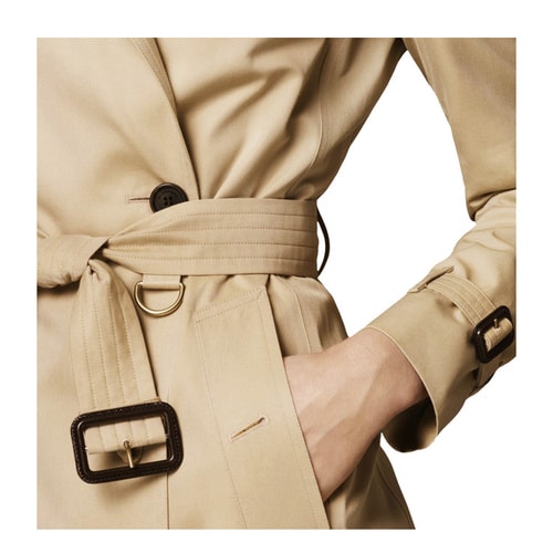 BURBERRY/博柏利 2016年秋冬款純棉 雙排扣 翻領(lǐng)長袖 中長款Trench 風衣 女士外套#3900461