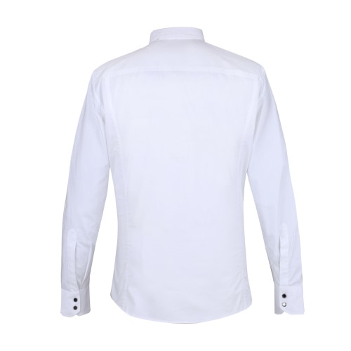 BIKKEMBERGS/畢蓋帕克 尖領(lǐng)棉質(zhì)純色休閑長袖襯衫 C2DB603 男士襯衫
