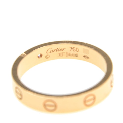 CARTIER/卡地亞love18K玫瑰金，鉆石女性戒指\指環(huán)