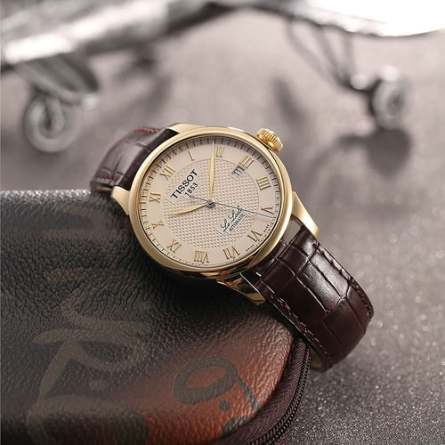TISSOT/天梭手表力洛克系列男士手表皮帶機械男表T41.5.413.73