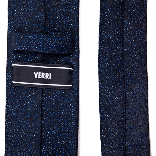 【16年秋冬新款】VERRI/VERRI 靛藍(lán)色星空?qǐng)D案桑蠶絲領(lǐng)帶