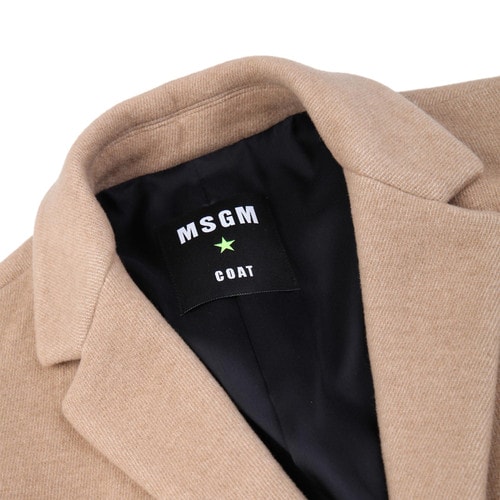 MSGM/MSGM駝色混合材質(zhì)簡潔男士外套長款大衣,2140MC01 164706,25,46