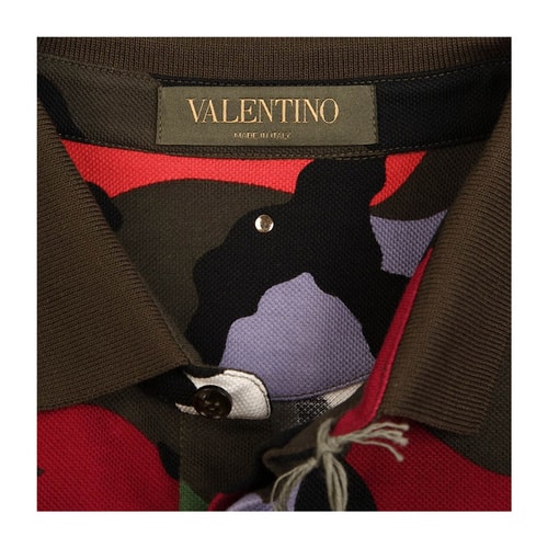 Valentino/華倫天奴 2016新款夏季綠色純棉迷彩翻領(lǐng)短袖時(shí)尚男士T恤KV0MH00M36RISO VA1620803649