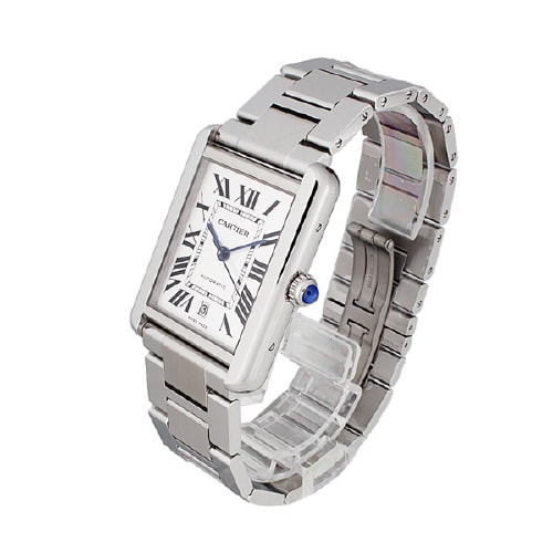 CARTIER/卡地亞 TANK SOLO坦克系列 精鋼大型機(jī)械男表 W5200028