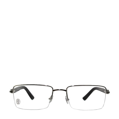 CARTIER/卡地亞經(jīng)典半框拉絲款鍍鉑金商務(wù)簡(jiǎn)約男款眼鏡
