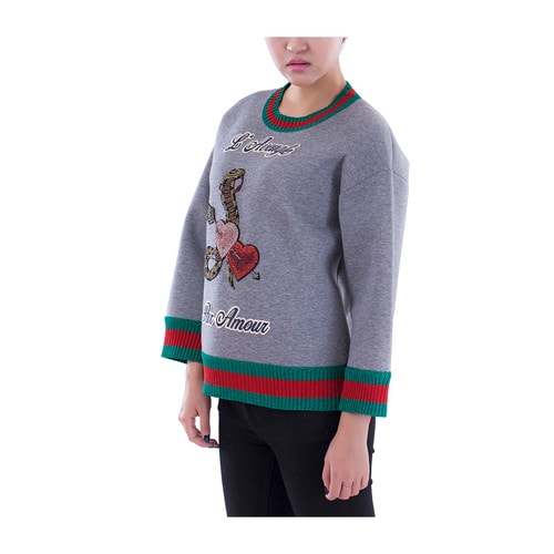 GUCCI/古馳 純棉圓領(lǐng)長(zhǎng)袖時(shí)尚休閑女士衛(wèi)衣 GU2631201797 422724