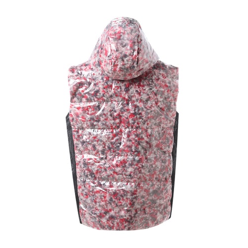 Moncler/蒙克萊 男士外套 仿皮質(zhì)感內(nèi)里彩色鴨絨填充連帽透氣網(wǎng)拼接男士羽絨馬甲